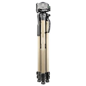 Walimex WT-3570 Dreibeinstativ 1/4 Zoll Arbeitshöhe=63 - 165cm Creme 3D-Neiger, inkl. Tasche