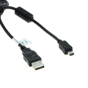 Datakabel voor Olympus Camera - USB-A naar 12-pins - 2 meter - Zwart