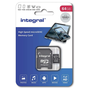 Integral microSDXC geheugenkaart, 64 GB