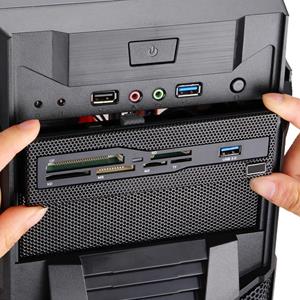 TOMTOP JMS Sunshine-tipway STW 5.25 interne kaartlezer Media Multi-Function Dashboard PC Front Panel USB 3.0 Ondersteuning CF XD MS M2 TF