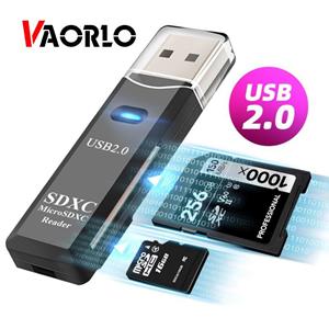 Mini-kaartlezer USB2.0 2 IN 1 voor pc Micro SD TF-kaart Geheugenlezer Multi-kaartschrijver Adapter Flash Drive Laptopaccessoires