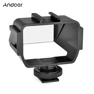 Andoer universele camera selfie vlog opklapbaar spiegelscherm met 3 koude schoenbevestigingen voor installatie