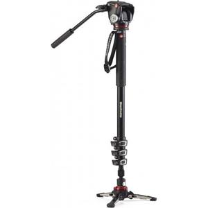 MANFROTTO VIDEO MONOPOD ALU 4 SECTIE MET 2-WAY HEAD