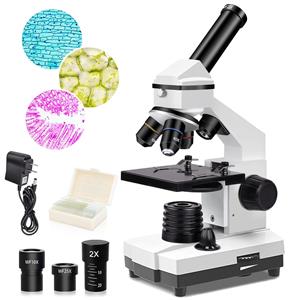 JEWELRY FAMLIY10.23 Microscoop voor volwassenen Kinderen, 100X-2000X samengestelde microscoop met microscoopglaasjes, microscoopkit voor kinderen, studenten, thuisschoollaboratorium