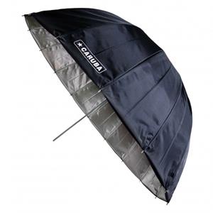 CARUBA Deep Umbrella Zilver/Zwart 130 cm