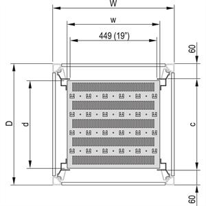 Schroff 22117844 Schap (b x d) 600 mm x 780 mm 1 stuk(s)