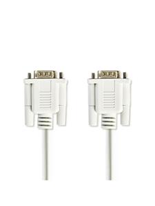 Nedis Seri&euml;le Kabel &VerticalLine; D-SUB 9-Pins Male &VerticalLine; D-SUB 9-Pins Male &VerticalLine; Vernikkeld &VerticalLine; 2.00 m &VerticalLine; Rond &VerticalLine; PVC &VerticalLine; Ivoor &Vertic