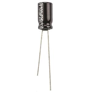 Panasonic Elektrolytische condensator Radiaal bedraad 2.5 mm 100 µF 25 V 20 % (Ø) 6.3 mm 1 stuk(s)