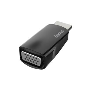 Hama Video-adapter, HDMI-stekker - VGA-aansluiting, Full-HD 1080p HDMI kabel Zwart