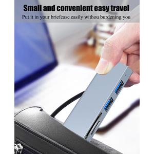 TOMTOP JMS 2103T USB C Hub 5-in-1 Type C dockingstation met USB3.0+USB2.0*2+SD/TF-kaartlezers Multi-poort