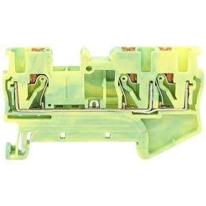 TRU COMPONENTS TC-11592472 Doorgangsklem 5.2 mm Snelaansluiting Standaard-groen (zijdemat), Geel 1 stuk(s)