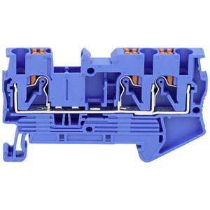 TRU COMPONENTS TC-11592460 Doorgangsklem 6.2 mm Snelaansluiting Blauw 1 stuk(s)