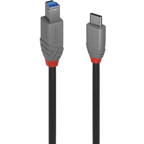 LINDY USB-kabel USB 3.2 Gen1 (USB 3.0 / USB 3.1 Gen1) USB-C stekker, USB-B stekker 1.00 m Zwart 36666