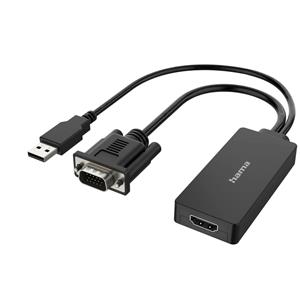 Hama Video-adapter, VGA+USB-stekker - HDMI-aansluiting, Full-HD 1080p HDMI kabel
