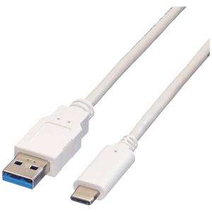 Value USB-Kabel USB 3.2 Gen1 (USB 3.0 / USB 3.1 Gen1) USB-A Stecker, USB-C Stecker 1.00m Weiß Ges