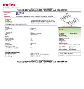 Molex 511171605 4.0 WTW RETAINER 511171605 Inhalt