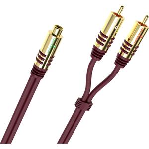 Oehlbach D1C20560 NF Y-Sub Adapter Cinch Audio Adapter [2x Cinch-Stecker - 1x Cinch-Buchse] Bordeaux