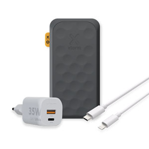 Xtorm 35W Fuel Series 5 Powerbank 20.000mAh - Zwart +  35W GaN2-Ultra Lader + Essential USB-C naar Lightning Kabel