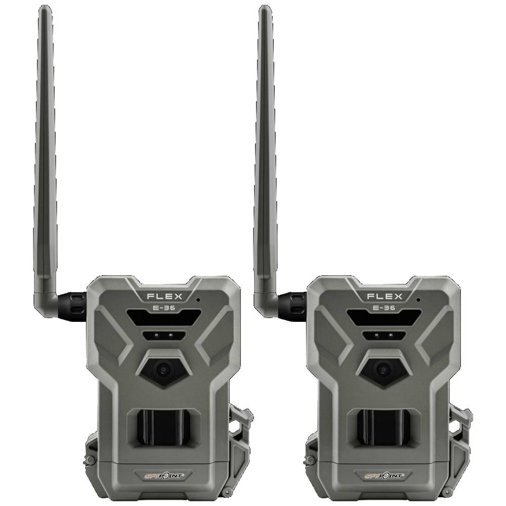 Spypoint FLEX E-36 Twin Pack Wildkamera 36 Megapixel GPS Geotag-Funktion Grau-Oliv