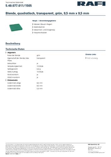 RAFI 5.49.077.011/1505 RF 15 Blende Transparent-Grün