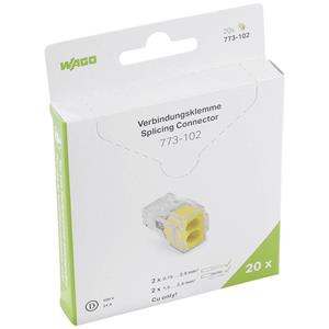 WAGO Dosenklemme starr: 0.75-2.5mm² Polzahl (num): 2 20 St. Transparent, Gelb