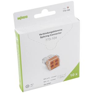 WAGO Dosenklemme starr: 0.75-2.5mm² Polzahl (num): 4 10 St. Transparent, Orange