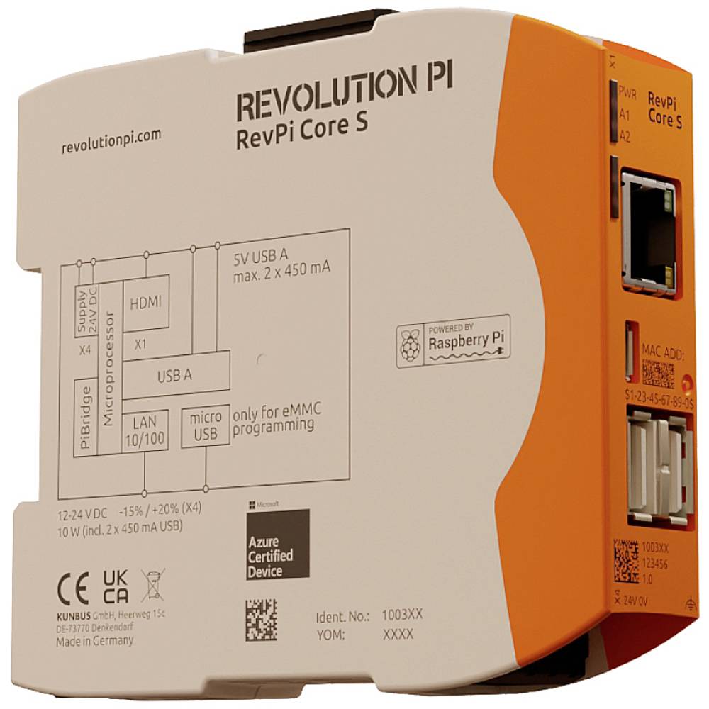 RevPi Core S 16 GB PR100360 PLC-aansturingsmodule 24 V/DC