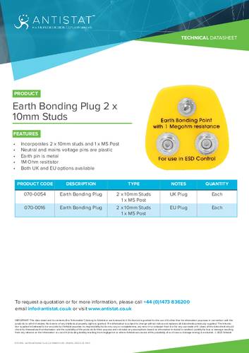 Antistat 070-0016F ESD-Erdungsstecker