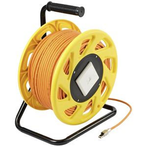 Renkforce RJ45 Netzwerk Kabeltrommel CAT 6a (Rohkabel CAT 7) S/FTP 50m Orange Halogenfrei