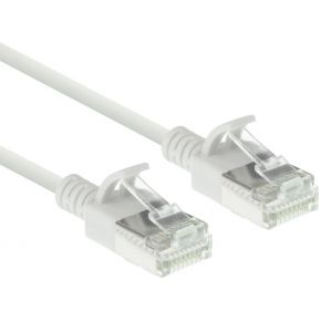 ACT DC6902 LSZH U/FTP CAT6A Datacenter Slimline Patchkabel Snagless | RJ45 Connectoren | Wit | 2 meter