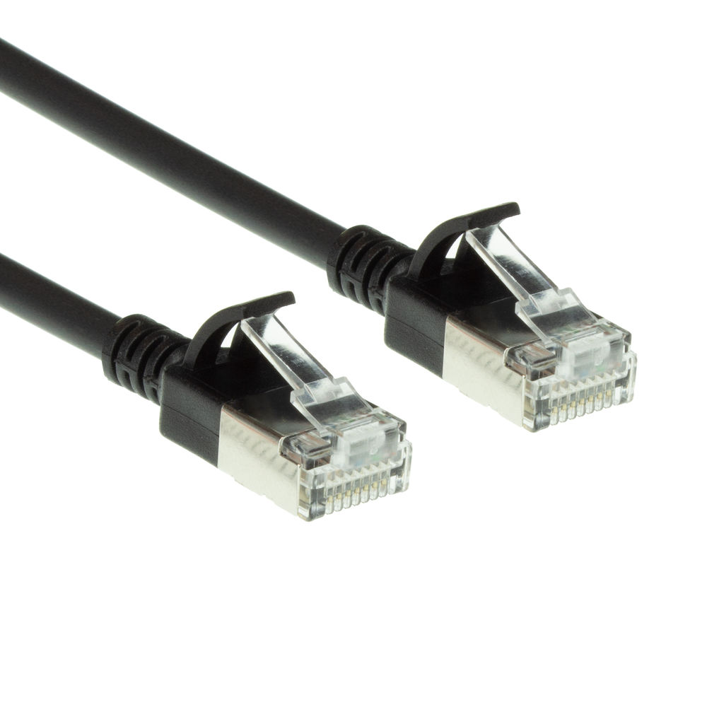 ACT DC7907 LSZH U/FTP CAT6A Datacenter Slimline Patchkabel Snagless | RJ45 Connectoren | Zwart | 7 meter