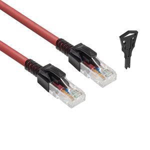 ACT FB5551 U/UTP CAT6A LSZH Patchkabel | Vergrendelbaar | Snagless| RJ45 Connectoren | Rood | 1,5 meter