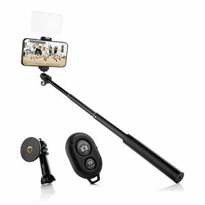 MOJOGEAR superstevige selfiestick met bluetooth afstandsbediening KIT