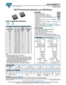 Vishay IHLP4040DZER100M11 Inductor SMD 10 µH 30.5 mΩ 7.5 A 1 stuk(s)