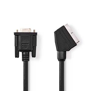 Nedis SCART-Kabel | SCART Male | VGA Female 15p | Vernikkeld | 480p | 2.00 m | Rond | PVC | Zwart &Ver
