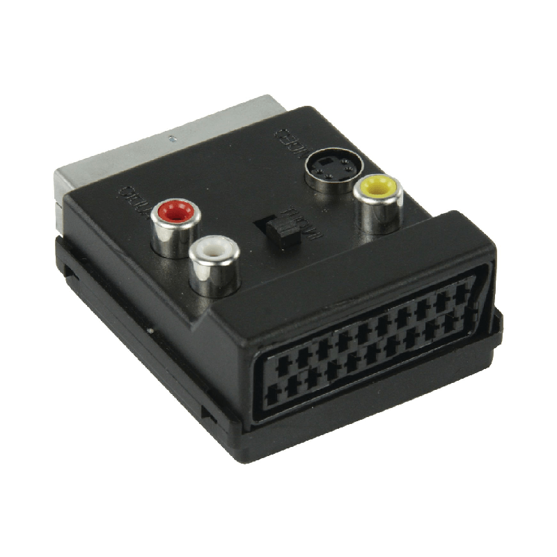 Valueline Scart M-F met 3x RCA tulp + S-VHS adapter