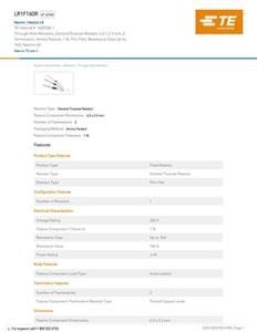 TE Connectivity 1622328-1 Koolfilmweerstand 160 Ω 1 stuk(s) Box