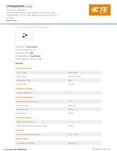 TE Connectivity 3-1879209-4 Precisieweerstand 24.9 Ω SMD 0402 0.1 % 25 ppm 1 stuk(s) Tape on Full reel