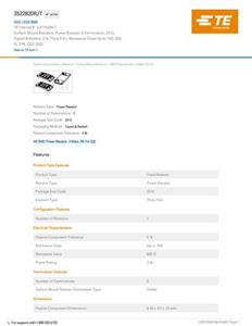 TE Connectivity 3-2176230-7 820 Ω SMD 3522 3 W 0.05 % 1 stuk(s) Tape on Full reel