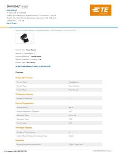 teconnectivity TE Connectivity 4-1879233-9 Leistungs-Widerstand 10Ω SMD 0.05% 500 St. Tape on Full reel