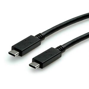 Roline green USB 3.2 Gen 2 kabel, met PD 20V5A, Emark, C-C, M/M, zwart, 0,5 m
