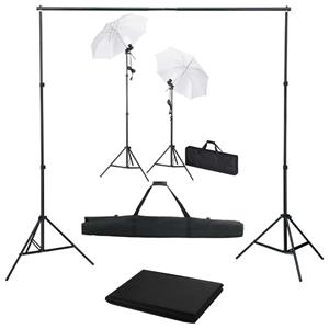 VIDAXL Fotostudio-set Mit Hintergrund, Leuchten Und Schirmen