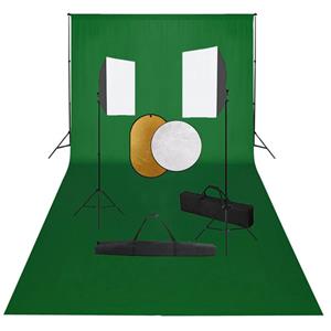 VIDAXL Fotostudio-set Mit Softbox-leuchten, Hintergrund Und Reflektor