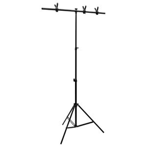 vidaXL Fotohintergrund Hintergrundständer T-Form Schwarz 91x60x(70-200) cm