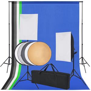 VIDAXL Fotostudio-set 5 Farbige Hintergründe & 2 Softboxen