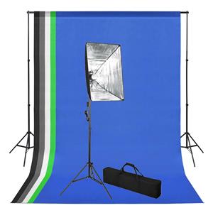 VIDAXL Fotostudio-set Mit Hintergrund Und Softbox-leuchte