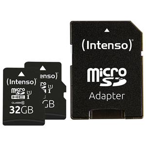 Mikro Sd Speicherkarte Mit Adapter Intenso 32 Gb X 2