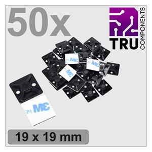 trucomponents TRU COMPONENTS T24CA066 Bevestigingssokkel Zelfklevend, Schroefbaar TC-12888536 4-voudige invoeging Zwart 50 stuk(s)