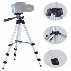 Live Broadcast statief 4-sectie opklapbare poten aluminiumlegering statiefaansluiting met U-vormige driedimensionale statiefkop voor DSLR & Digitale C