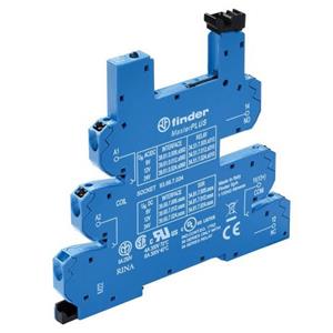 Finder 93.66.8.230 Relaissocket Met houderbeugel, Met LED, Met EMC-ontstoringsschakeling Geschikt voor serie:  serie 34  34.51,  34.81 1